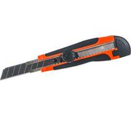 Усиленный нож SANTOOL 18 мм с выдвижным лезвием обрезиненная ручка 020504 