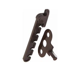 Ограничитель на окно Агат пластик, 5 позиций, с саморезами с буром, коричневый 5006.05 