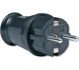 Массивная вилка Aling-conel MEDIUM с заземляющим контактом 16A 250В, черный 305.13 137006 