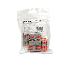 Монтажная клемма STEKKER для фазных проводников, 3 контактные группы, LD222-423 5 шт 39487 
