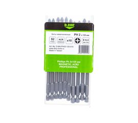 Биты намагниченные MAGNETIC (10 шт; Ph2; 125 мм) D.BOR D-MA-PH02-125-010 