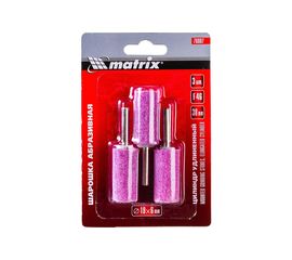 Шарошка абразивная, цилиндр удлиненный (19x38x6, F46, 3 шт.) MATRIX 76007 