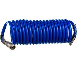 Шланг спиральный синий с быстросъемными соединениями профи (5 м; 8х12 мм; 20 бар) Pegas pneumatic 4911 