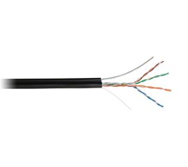Кабель NETLAN U/UTP 4 пары, категория 5e, внешний, PE до -40C, с тросом, черный, 305м EC-UU004-5E-PE-SW-BK 