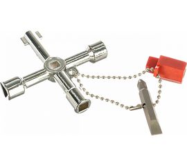 Ключ для электрошкафов VIRA с 5 рабочими профилями и битой 514005 