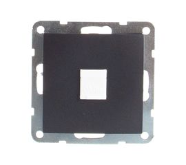 Компьютерная розетка LK Studio RJ-45, категория 5е, с накладкой, черный бархат 866108-1 