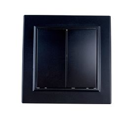 2-клавишный выключатель STEKKER PSW10-9004-03, 250V, 10А, серия Эрна, черный 39473 