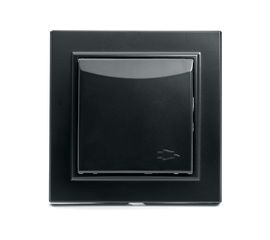 1-местная розетка STEKKER c заземлением с крышкой, PST16-9012-03, с защитной шторкой, Эрна, черный 39481 