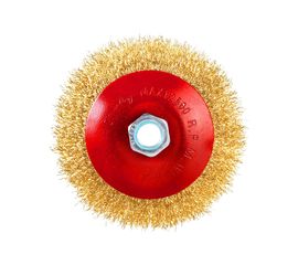Щетка тарельчатая (115 мм; М14; латунированная волнистая 0.35 мм) для УШМ Elitech 1820.075200 