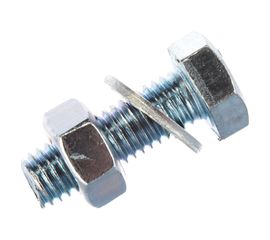 Болт Tech-Krep DIN933 с шестигранной головкой, оцинкованный М8х25 + гайка + шайба 4 шт - пакет 130186 