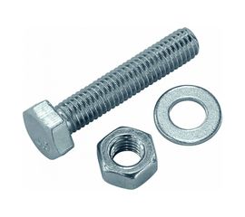 Болт Tech-Krep DIN933 с шестигранной головкой, оцинкованный М10х70 + гайка + шайба 2 шт - пакет 112727 