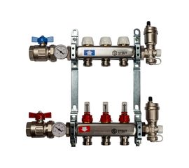 Коллектор из нержавеющей стали в сборе с расходомерами STOUT 3 выхода SMS 0907 000003 