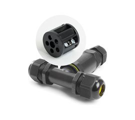 Водонепроницаемый соединитель-коннектор для проводов T FERON клемма 3pin, черный LD523/LD530 41462 