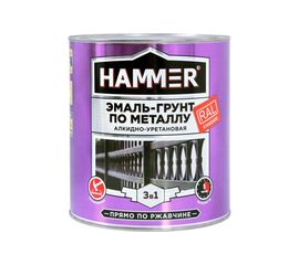 Эмаль-грунт по металлу HAMMER 3в1 АУ п/гл RAL 7004 сигнал. серый 2,7 кг ЭК000133630 