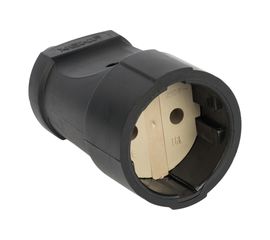 Штепсельное гнездо без заземления EKF, черное ПВХ 10A 250B ASGO10-30 