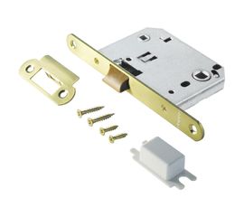 Защелка Аллюр (матовое золото; пластик; овальная планка 18 мм; без ручек; с фиксатором) 11559 