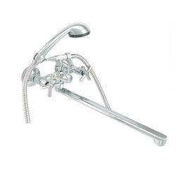 Ванно-душевой смеситель Juguni двуручны��, со шлангом и хромированной лейкой, JGN0141 кран-букс 0402.721 