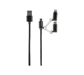 Дата-кабель Red Line LX09 3в1, USB-microUSB+8pinLightning+Type-C, 2A, нейлон.опл.УТ000014182 