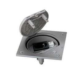 Влагостойкая основа с розеткой Simon, IP66 2PE Schuko К45 RJ45 5e UTP с замком, сталь KSE15USEC-23-72 