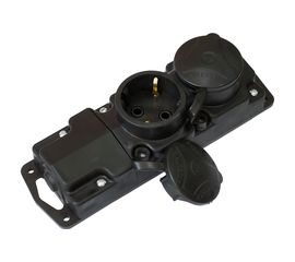 Переносная розетка Bylectrica 2-местная штепсельная с заз.конт. каучук IP44, Р16-415 