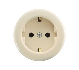 Розетка круглая накладная с заземлением Makel 16011 