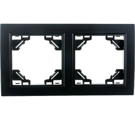 2-местная горизонтальная рамка STEKKER PFR00-9002-03, серия Эрна, черный 39483 