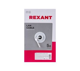 Кабель REXANT витая пара, FTP, 2PR, 24AWG, CAT5e, STRANDED, бухта 305 м 01-0125 