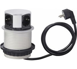 Выдвижной встраиваемый розеточный блок GTV на 4 EURO розетки AE-BPW4S100-53 