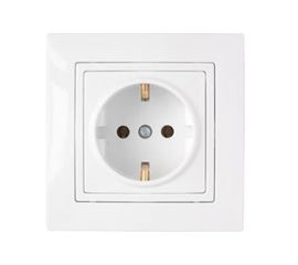 Розетка BYLECTRICA 1-местная СУ с заз.конт., серия УЮТ, белый РС16-339 