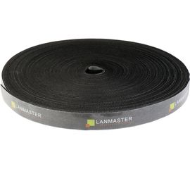 Хомут-липучка LANMASTER шириной 20 мм, 30 м, черный LAN-VCM30M-BK 