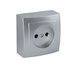 Розетка NILSON 1ОП серебро Themis metallic 26131015 