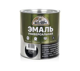 Универсальная алкидная эмаль ЭКСПЕРТ полуматовая, черная, 2.5 кг 30501 