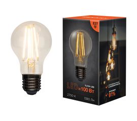 Филаментная лампа REXANT Груша A60 11.5 Вт 2700K E27 604-076 