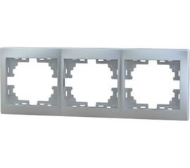 Трехместная горизонтальная рамка Lezard MIRA металлик серый, без вставок 701-1000-148 