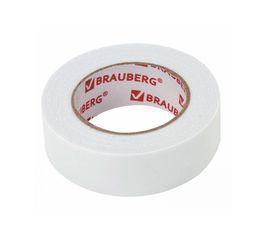 Клейкая двухсторонняя лента BRAUBERG 19 мм х 1,5 м, на вспененной основе, 1 мм, прочная 606419 