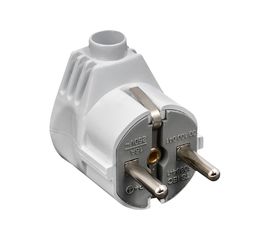 Усиленная угловая вилка EKF Proxima с заземлением, белая, 16А, 250В AVY16-10-r 