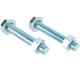 Болт Tech-Krep DIN933 с шестигранной головкой, оцинкованный М12х70 + гайка + шайба 2 шт - пакет 136925 