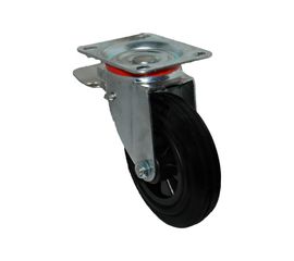 Колесо для мусорных контейнеров поворотное усиленное с тормозом SCВ63 160 мм MFK-TORG 4003160-KU 