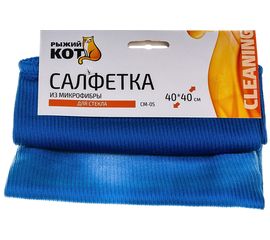 Салфетка из микрофибры для стекла Рыжий кот CM-05 40х40 см 280102 