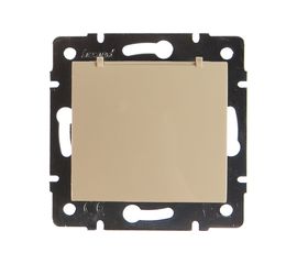 Розетка Lezard KARINA с заземлением, с крышкой, ПБТ, кремовый 707-0388-123B 