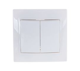 Двухклавишный выключатель IEK КВАРТА в сборе, скрытый монтаж, белый EVK20-K01-10-DM 