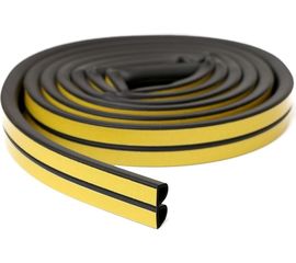 Самоклеящийся уплотнитель для дверей и окон ТДВ D профиль, 12х10 мм, черный 1502003 