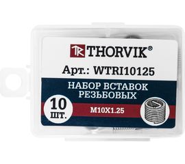 Набор резьбовых вставок Thorvik M10x1.25, 10 предметов WTRI10125 53190 