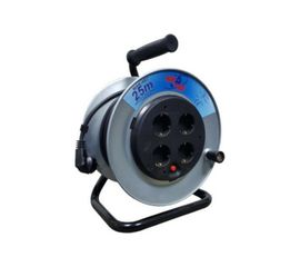 Однофазный удлинитель MTG на катушке металлический, 4X220В MT248А H05VV-F 3x1,50мм2 25м 7335 