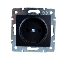 Розетка Lezard KARINA, без заземления, керамика чёрный бархат 707-4288-121 