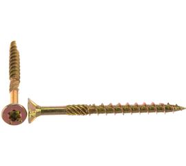 Конструкционный самозенкующий саморез BULLIT TORX20 4x50, желтый, потайной, 12 шт., подвес 14-0016270 