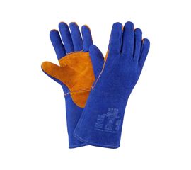 Спилковые краги Фабрика перчаток Сапфир синие КР-СП-СФ-96 