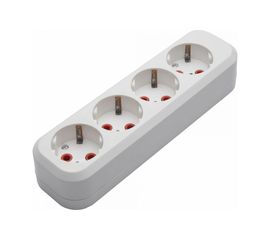 Переносная розетка STEKKER разборная 4 гнезда с заземлением 250В 16A IP20, белая, PST16-410-20 39012 