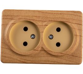 Розетка ЭРА 11-2202-11 2х2P, 16A-250В, IP20, ОУ, Эксперт, сосна Б0020684 