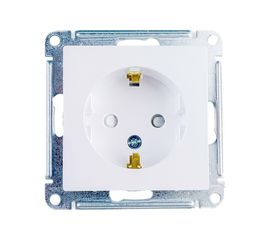 Механизм розетки Schneider Electric 1-м СП ATLAS DESIGN с заземлением, защитные шторки, 16А, жемчуг 1240285 